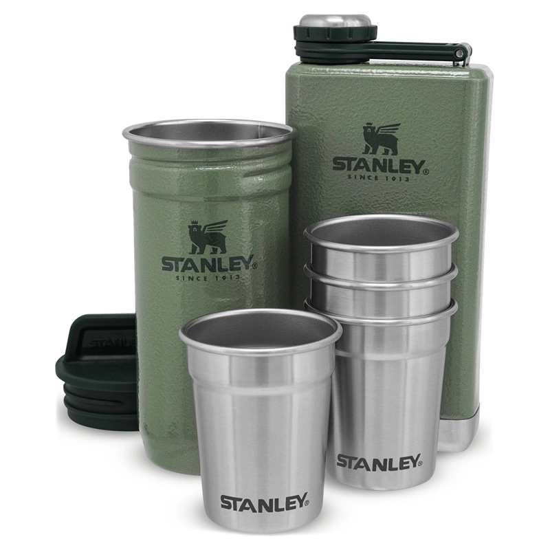 Stanley The Pre-Party Shotglass + Flask Set - Hammertone Green 3 Stanley The Pre-Party Shotglass + Flask Set - Hammertone Green