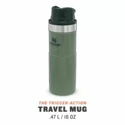 Stanley The Trigger-Action Travel Mug 470ml - Hammertone Green -Bérets et chapeaux Soldes Magasin ST1006439030 2