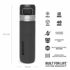Stanley The Quick Flip Water Bottle 700ml - Charcoal 10 Stanley The Quick Flip Water Bottle 700ml - Charcoal -Bérets et chapeaux Soldes Magasin ST1009149030 3